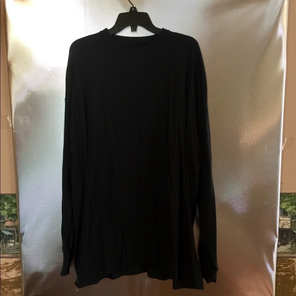 Men's XXL 100% Cotton Long Sleeve Shirt Black